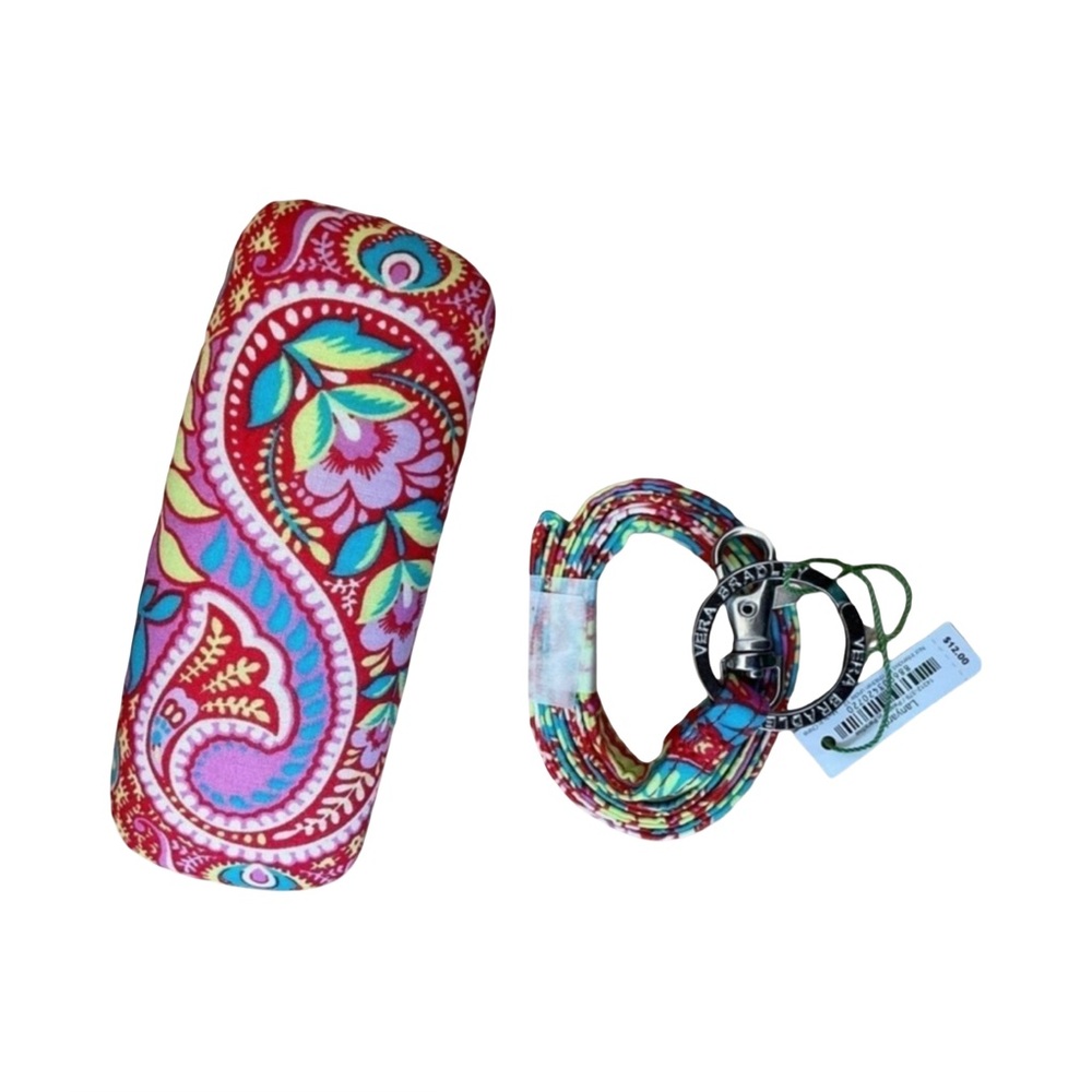 Vera Bradley Paisley in Paradise Eyeglass Case & ID Lanyard Set Floral NWT